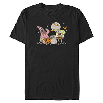 Big & Tall Nickelodeon SpongeBob And Patrick Eating Treats Halloween Graphic Tee
