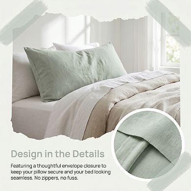 2 Pure Cotton Pillowcases, Smooth and Cool, Envelope-style Closure Wrinkle-resistant Pillowcases