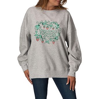 Women's The Beatles Strawberry Fields Oversized Fleece Crew Sweatshirt