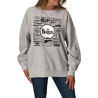 Women's The Beatles Singles Oversized Fleece Crew Sweatshirt