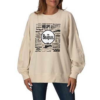 Women's The Beatles Singles Oversized Fleece Crew Sweatshirt
