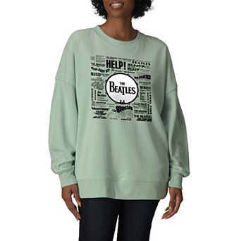 Women's The Beatles Singles Oversized Fleece Crew Sweatshirt