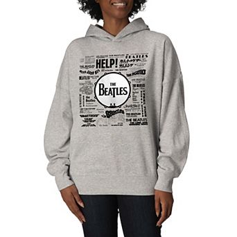 Women's The Beatles Singles Oversized Fleece Hoodie Sweatshirt