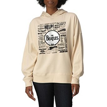 Women's The Beatles Singles Oversized Fleece Hoodie Sweatshirt