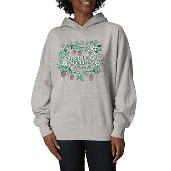 Women's The Beatles Strawberry Fields Oversized Fleece Hoodie Sweatshirt
