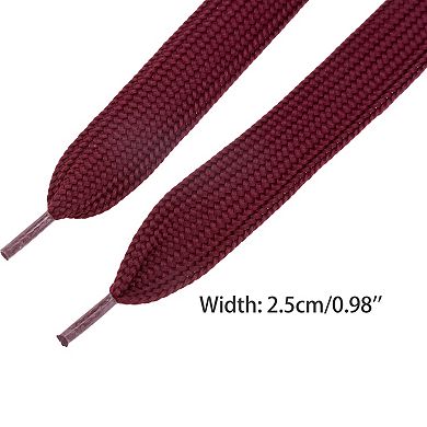 1 Pair Flat Thick Shoelaces Wide Solid Color Strings for Sneakers 47.24"
