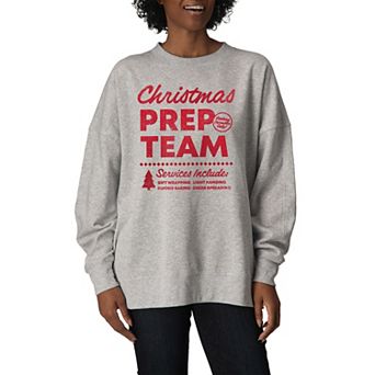 Women's Christmas Prep Team Oversized Fleece Crew Sweatshirt
