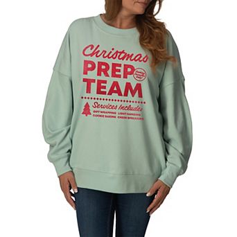 Women's Christmas Prep Team Oversized Fleece Crew Sweatshirt
