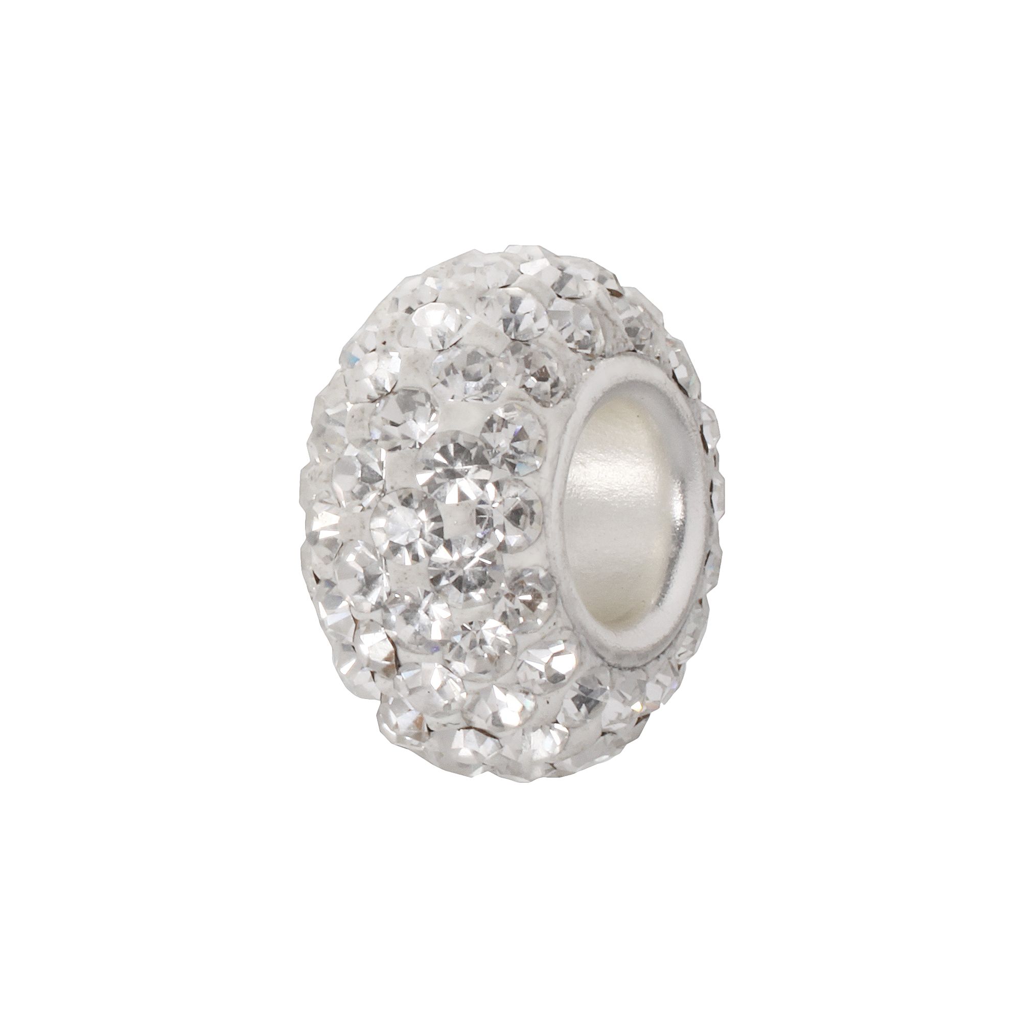 Individuality Beads Sterling Silver Crystal Bead, Womens, White