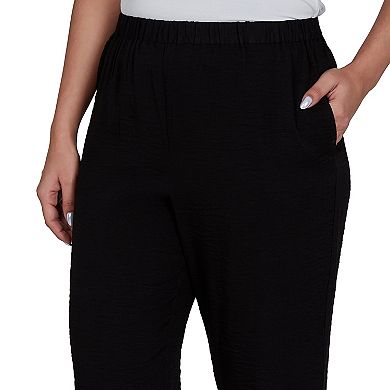 Petite Alfred Dunner Travel Advisory Crinkle Texture Ankle Pants