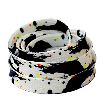 2 Pairs Flat Colorful Splash Color Print Shoe Laces for Sneakers 55.12"