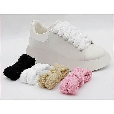 2 Pairs Flat Fuzzy Thick Shoelaces for Sneakers 39.37"