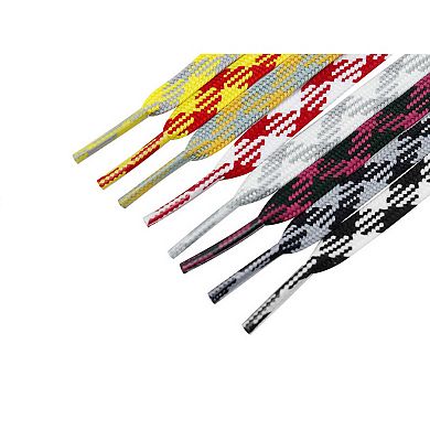 2 Pairs Flat Dual Colored Shoelaces Plaid Shoe Laces for Sneakers 55.12"