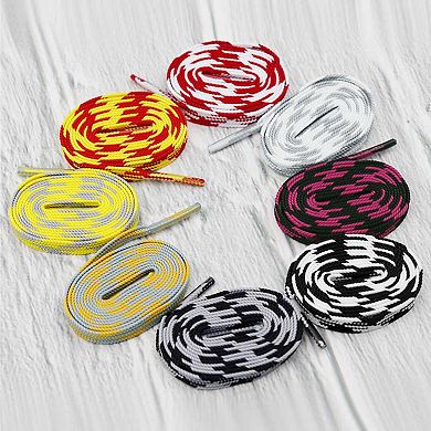 2 Pairs Flat Dual Colored Shoelaces Plaid Shoe Laces for Sneakers 55.12"