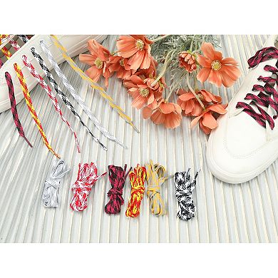 2 Pairs Flat Dual Colored Shoelaces Plaid Shoe Laces for Sneakers 55.12"