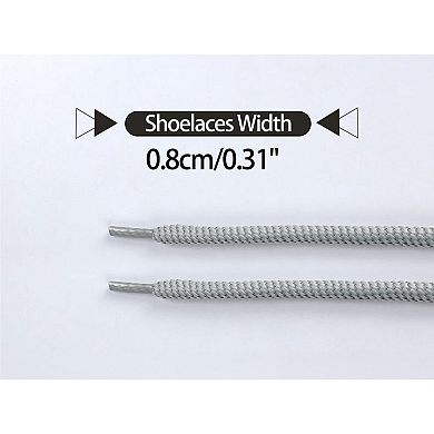 2 Pairs Round Durable Rope Solid Color Shoe Strings for Sneakers 55.12"