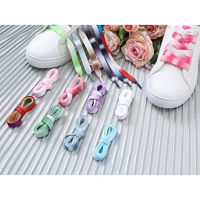 2 Pairs Flat Wide Shoelaces Gradient Shoe Laces for Sneakers 59.06"