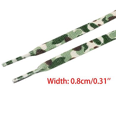 1 Pair Flat Shoelaces Camouflage Printed Colorful for Sneakers Boots 55.1"