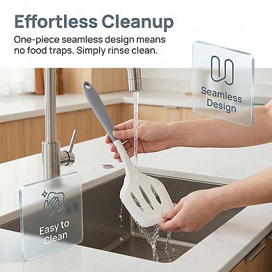 12"x3.1" Heat-Resistant Kitchen Spatula, Dishwasher Safe for Frying & Serving