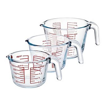 3 pc Measuring Cup, 1 cup Glass Measuring Cup Liquid Measuring Cups, Measure Cups for Kitchen Baking