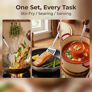 3 Pcs Spatula Set, 3 Pack Kitchen Spatula, Heat-Resistant Cooking Utensils, Dishwasher Safe
