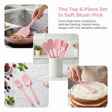 Spatula Set, 6 Pack Kitchen Spatula, Heat-Resistant Cooking Utensils, Dishwasher Safe