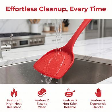 12.8x3.7 inch Spatula, 1 Pack Kitchen Spatula, Heat-Resistant Cooking Utensils