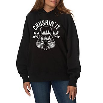 Women's Crushin' It Nutcracker Oversized Fleece Hoodie Sweatshirt