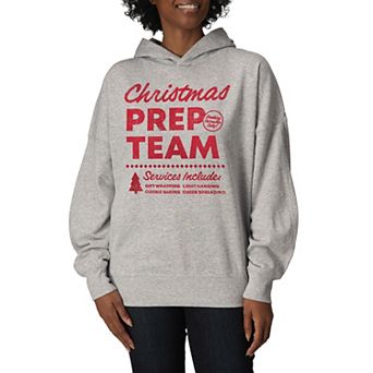 Women's Christmas Prep Team Oversized Fleece Hoodie Sweatshirt