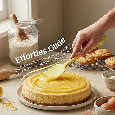 Silicone Spatula Set, 3-Piece Kitchen Utensils Set with Heat-Resistant Spatula