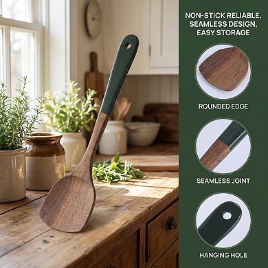 13.4"x3.7" Non-Stick Kitchen Spatula with Long Handle, Ideal for Flipping & Frying