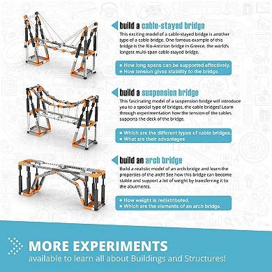 Engino Discovering STEM Structures Buildings & Bridges 9 Models Toy Brick Building Set