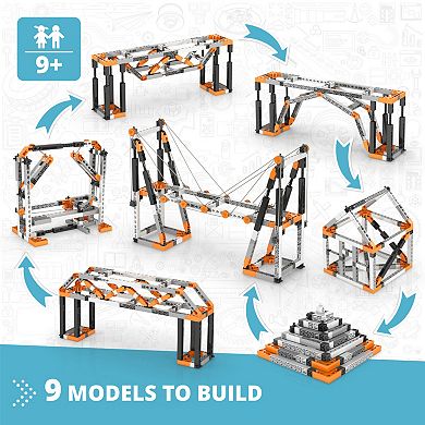 Engino Discovering STEM Structures Buildings & Bridges 9 Models Toy Brick Building Set