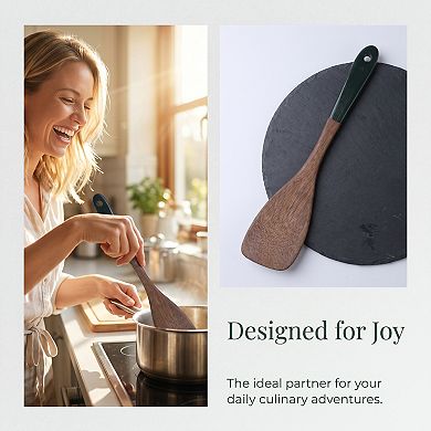 12.8x3.1 inch Kitchen Spatula, Heat-Resistant Cooking Utensils with Long Handle, Non-Stick