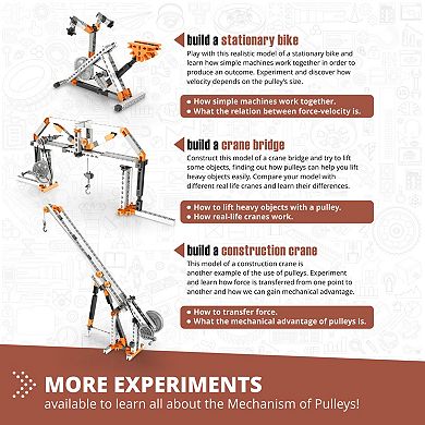 Engino Mechanics Pulley Drives 8-Model Toy Machine Building Set