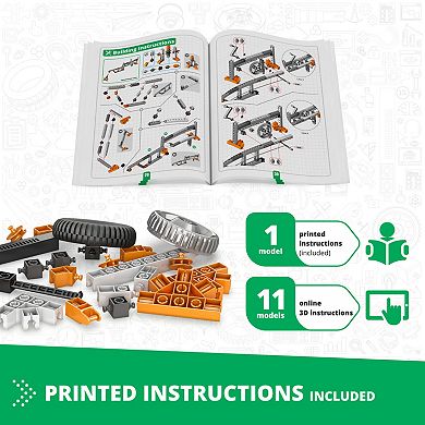 Engino Discovering STEM Mechanics Gears & Worm Drives 12-Model Building Set