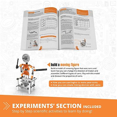 Engino Discovering STEM Mechanics Cams & Cranks 8-Model Toy Machine Building Set