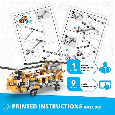 Engino Inventor Motorized Double Blade Helicopter 10-Model STEM Building Set