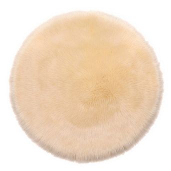 24"x24" Square Soft Shaggy Area Rug, Ultra Fluffy Bedroom Rugs, Non-Slip Furry Carpet for Vanity