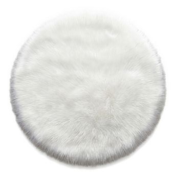 24"x24" Square Soft Shaggy Area Rug, Ultra Fluffy Bedroom Rugs, Non-Slip Furry Carpet for Vanity