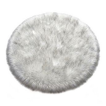 24"x24" Square Soft Shaggy Area Rug, Ultra Fluffy Bedroom Rugs, Non-Slip Furry Carpet for Vanity