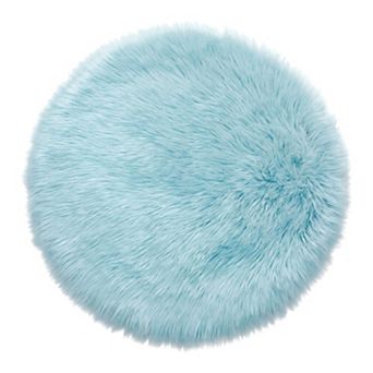 28"x28" Square Soft Shaggy Area Rug, Ultra Fluffy Bedroom Rugs, Non-Slip Furry Carpet for Vanity