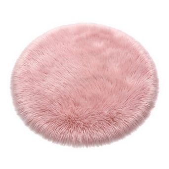 28"x28" Square Soft Shaggy Area Rug, Ultra Fluffy Bedroom Rugs, Non-Slip Furry Carpet for Vanity