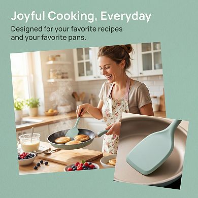 13.4"x3.1"x0.8" 2-Piece Silicone Spatula Set, Heat-Resistant Non-Stick Cooking Tools