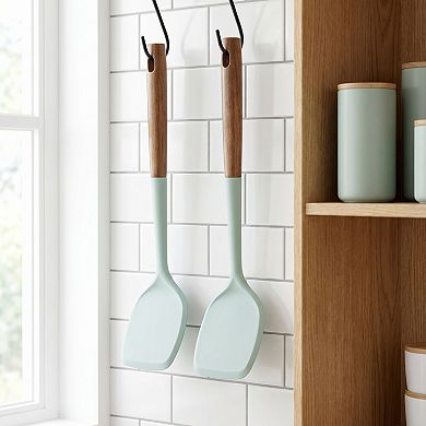 13.4"x3.1"x0.8" 2-Piece Silicone Spatula Set, Heat-Resistant Non-Stick Cooking Tools