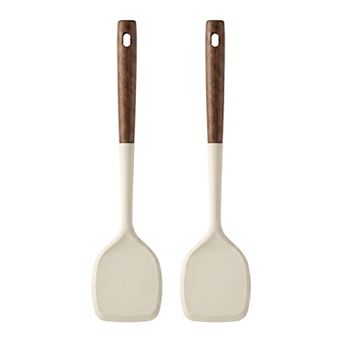 13.4"x3.1"x0.8" 2 pc Silicone Spatula Set, Heat-Resistant Non-Stick Cooking Tools