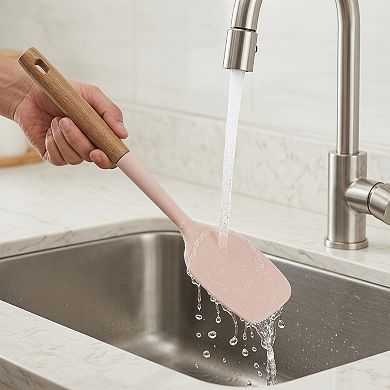 13.4x2.4x0.8 inch Silicone Spatula Set, 2-Piece Kitchen Utensils Set with Heat-Resistant Spatula