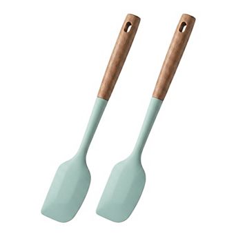 13.4x2.4x0.8 inch Silicone Spatula Set, 2 pc Kitchen Utensils Set with Heat-Resistant Spatula