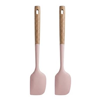 13.4x2.4x0.8 inch Silicone Spatula Set, 2 pc Kitchen Utensils Set with Heat-Resistant Spatula