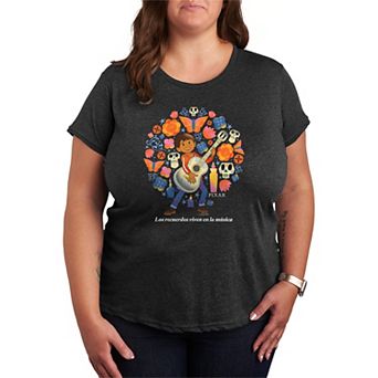 Plus Size Disney / Pixar's Coco "Los Recuerdos Viven En La Música" Graphic Tee
